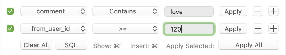 進階过滤器功能展示